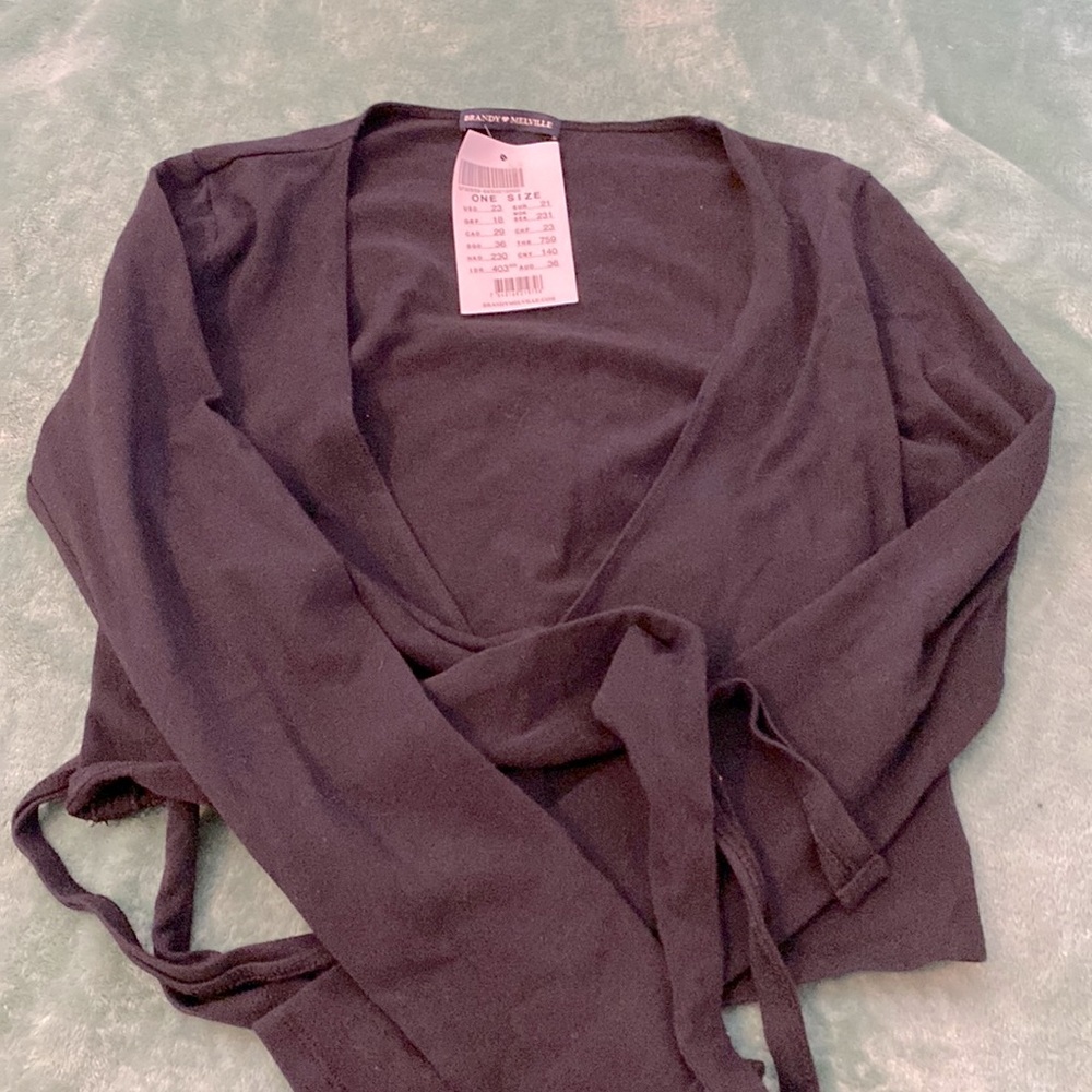 nwt brandy black wrap top!